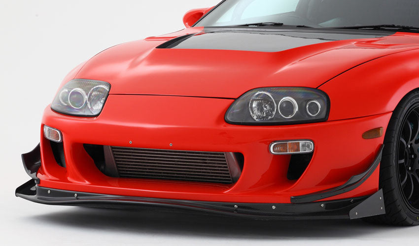 For 93-98 Supra MK4 JZA80 Ridox Style Fiberglass Unpaint Front Hood Bumper - Kazento Carbon Parts