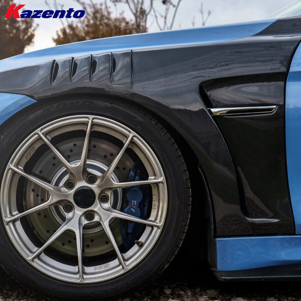 For BMW M3 F80 4D Sedan Saloon 2014-18 KZ Style Vented Dry Carbon Front Fender - Kazento Carbon Parts