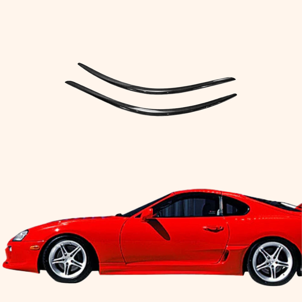 For Toyota 93-98 Supra JZA80 KZ Style Carbon Fiber Wind Trim Visor Deflector - Kazento Carbon Parts
