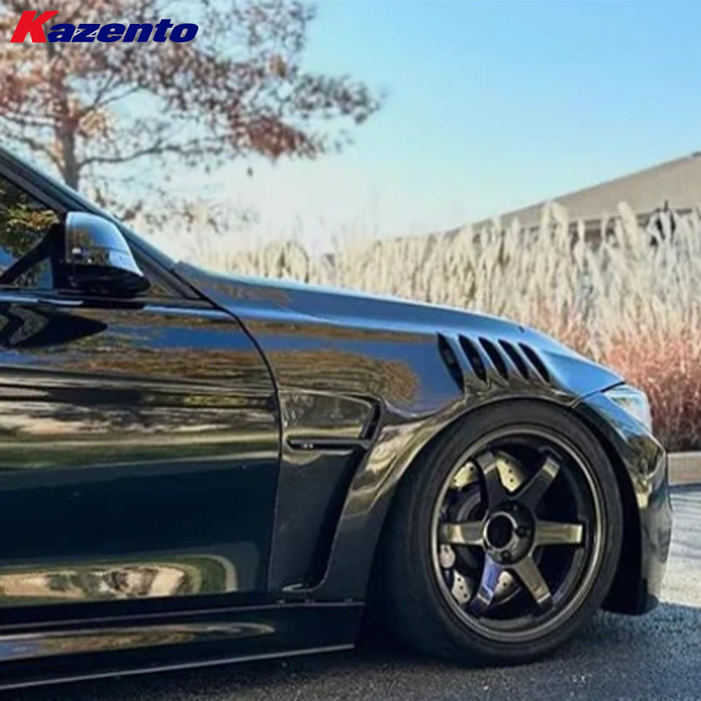 For BMW M3 F80 4D Sedan Saloon 2014-18 KZ Style Vented Dry Carbon Front Fender - Kazento Carbon Parts