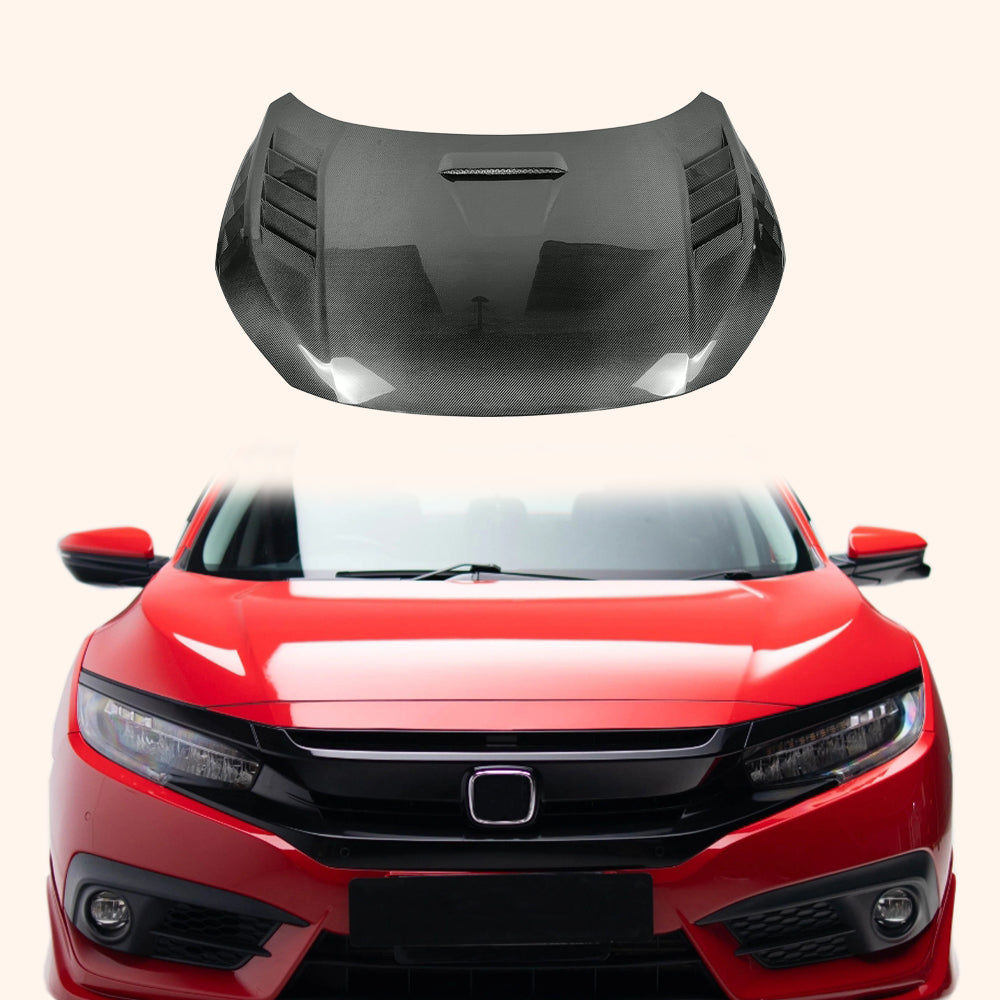 Honda Civic 2016-2021 FC Carbon Fiber Vented Cooling Hood Bonnet