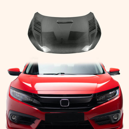 Honda Civic 2016-2021 FC Carbon Fiber Vented Cooling Hood Bonnet