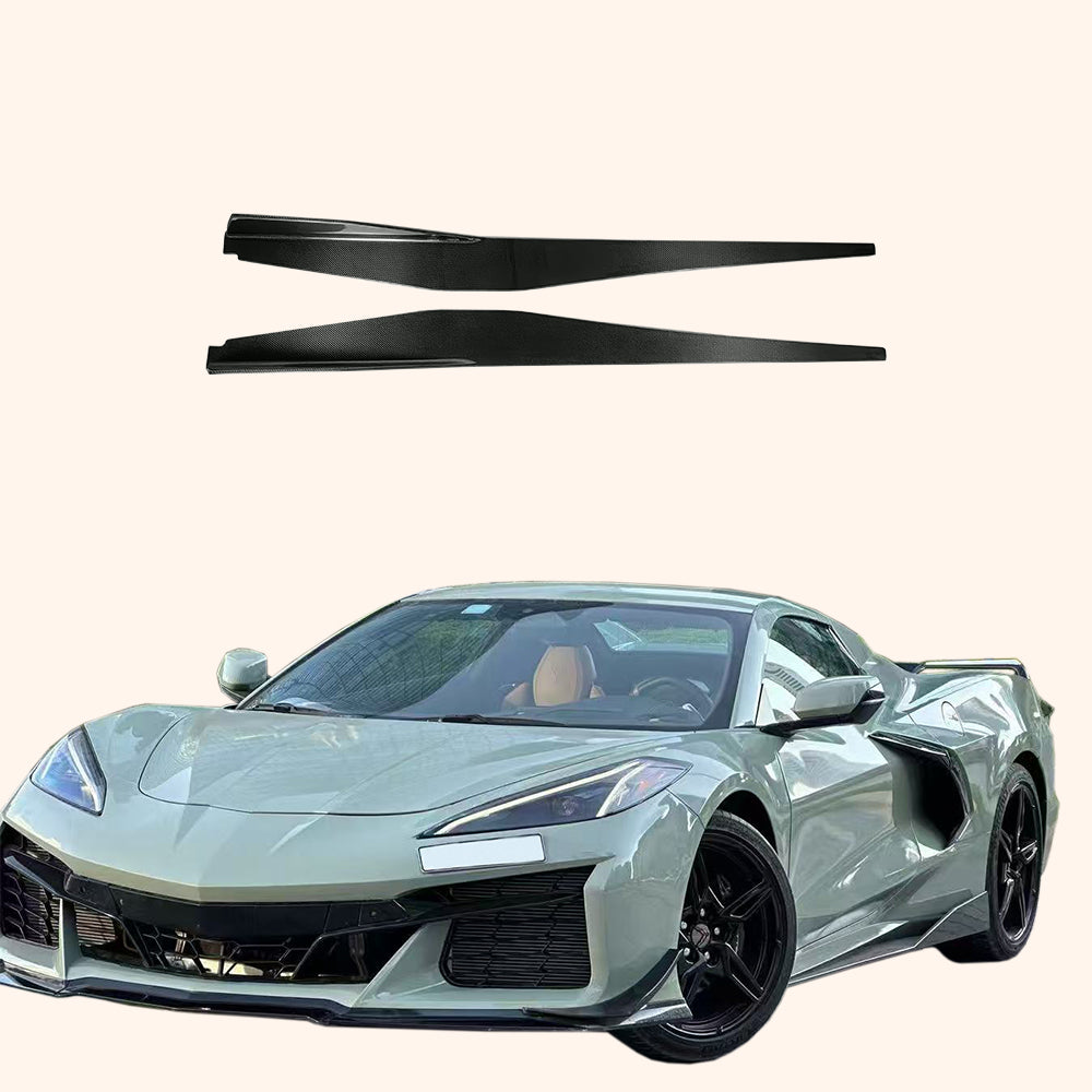 Chevrolet Corvette C8 20-24 Carbon Fiber Side Skirt Extensions Pair