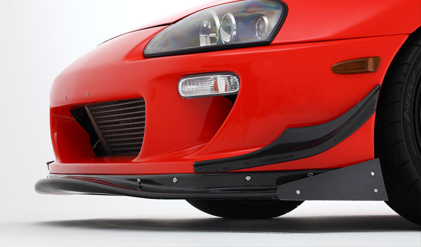 For 93-98 Supra MK4 JZA80 Ridox Style Fiberglass Unpaint Front Hood Bumper - Kazento Carbon Parts