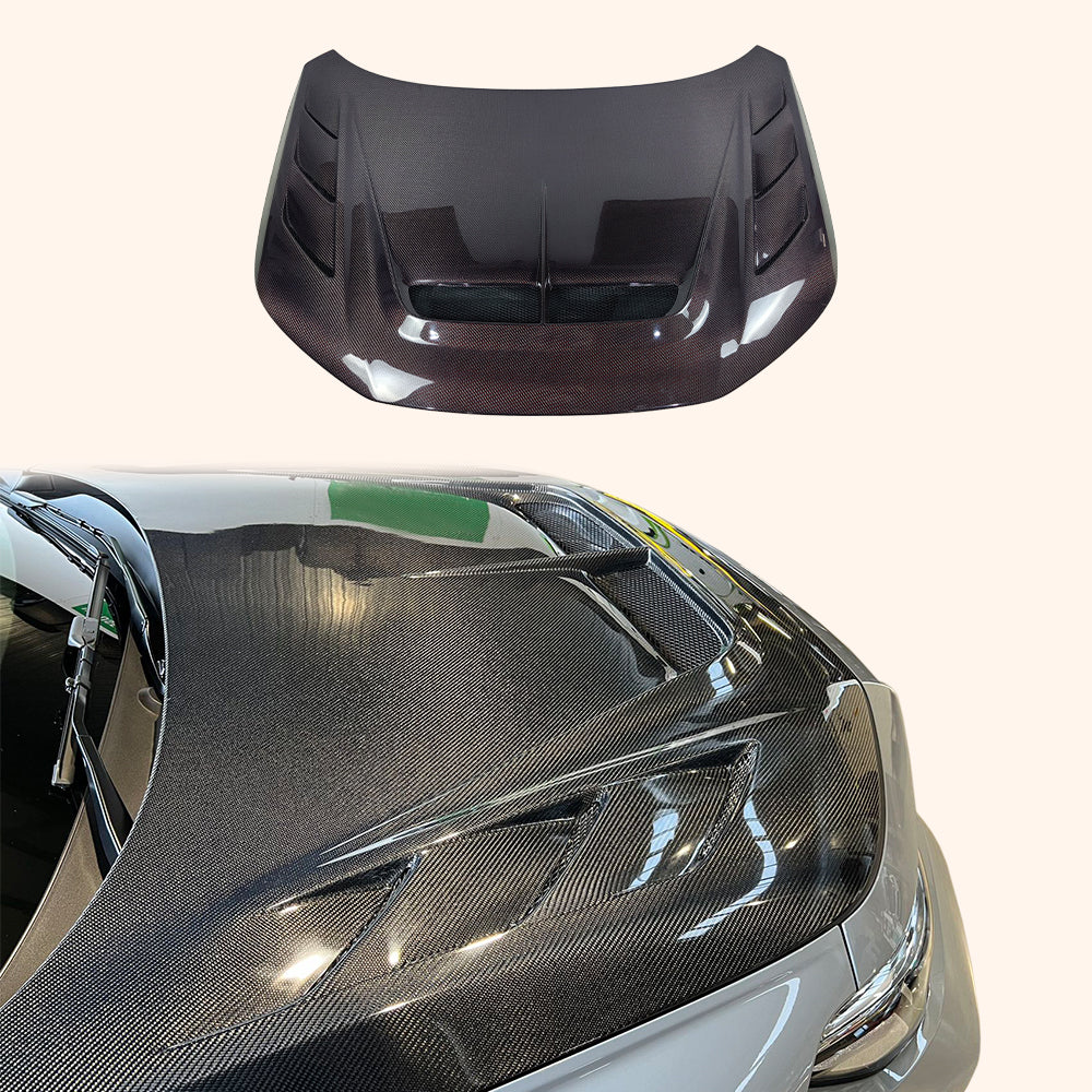 Honda Civic FL5 Type R Red Carbon Fiber Vented Cooling Hood Bonnet