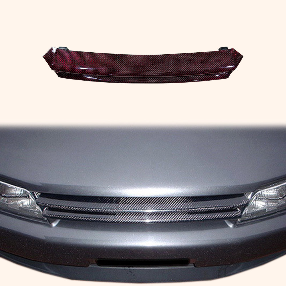 For Nissan Skyline R32 (GTR only) OEM Style Red Carbon Fiber Front Bumper Grille - Kazento Carbon Parts