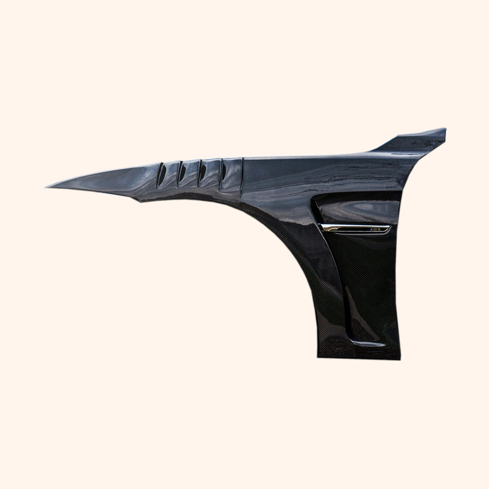 For BMW M3 F80 4D Sedan Saloon 2014-18 KZ Style Vented Dry Carbon Front Fender - Kazento Carbon Parts