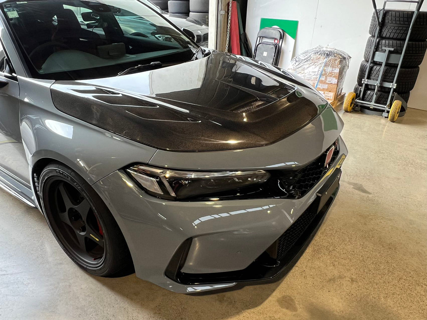 Honda Civic FL5 Type R Red Carbon Fiber Vented Cooling Hood Bonnet