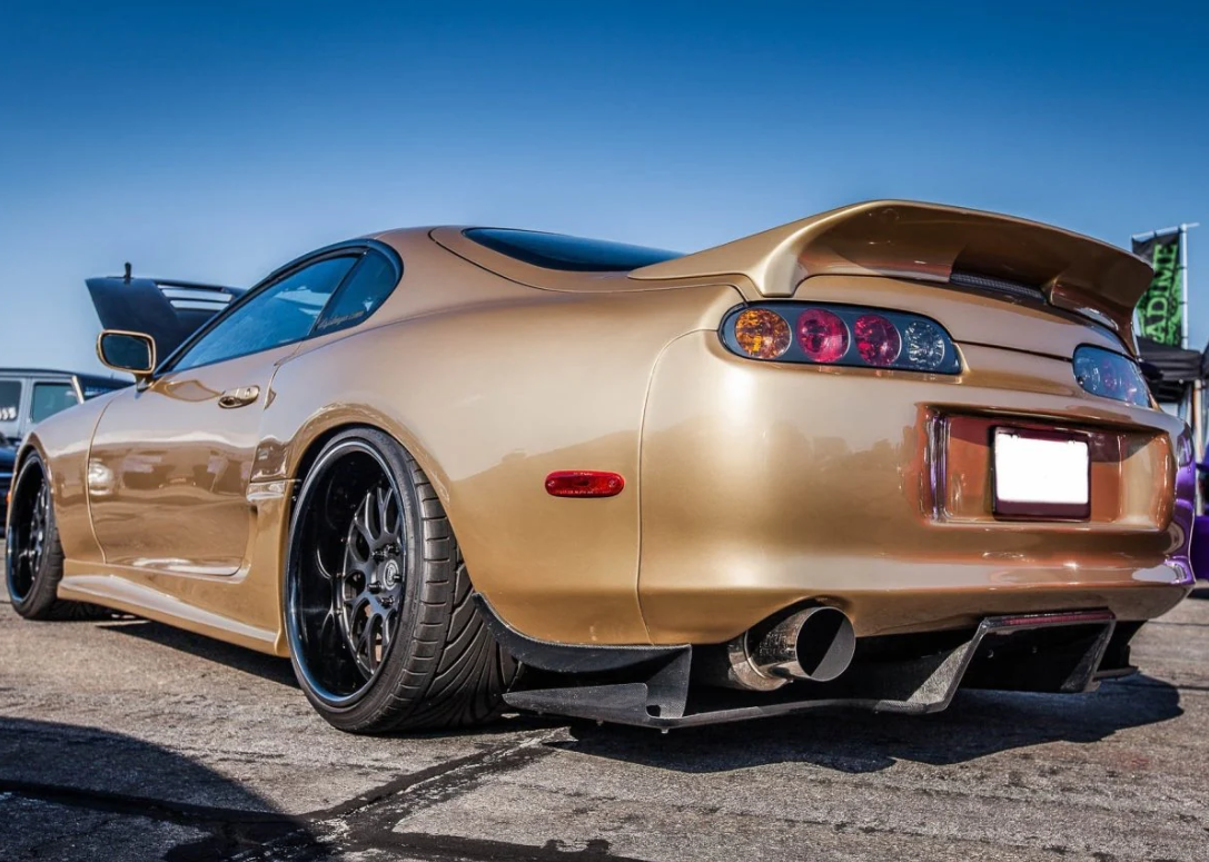 For Toyota 93-98 Supra MK4 JZA80 TS Style Fiberglass Unpaint Rear Under Diffuser - Kazento Carbon Parts
