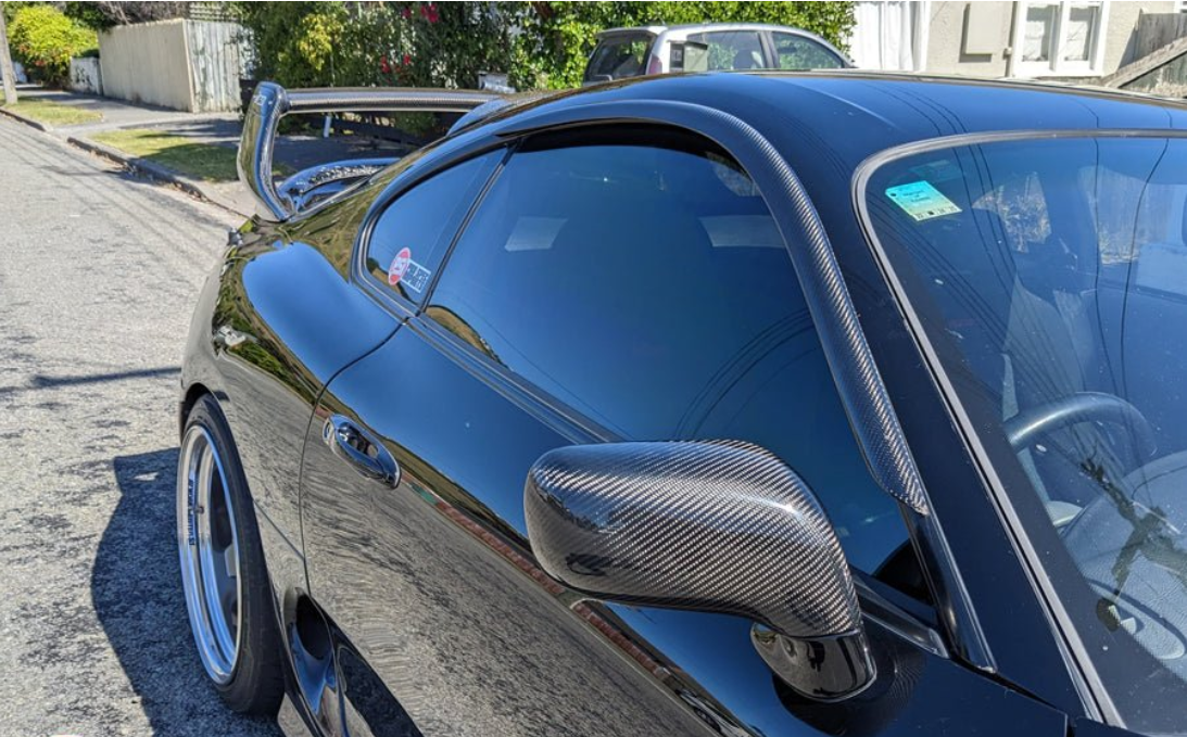 For Toyota 93-98 Supra JZA80 KZ Style Carbon Fiber Wind Trim Visor Deflector - Kazento Carbon Parts