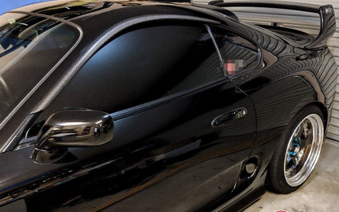For Toyota 93-98 Supra JZA80 KZ Style Carbon Fiber Wind Trim Visor Deflector - Kazento Carbon Parts