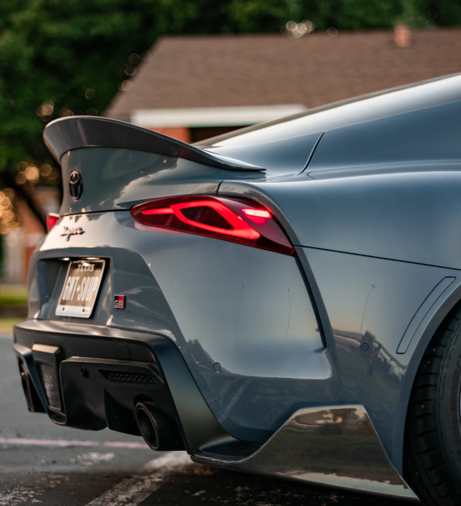 Kazento For TOYOTA Supra A90 2019-2022 Carbon Fiber KZ Style Rear Bumper Spat Splitter - Kazento Carbon Parts