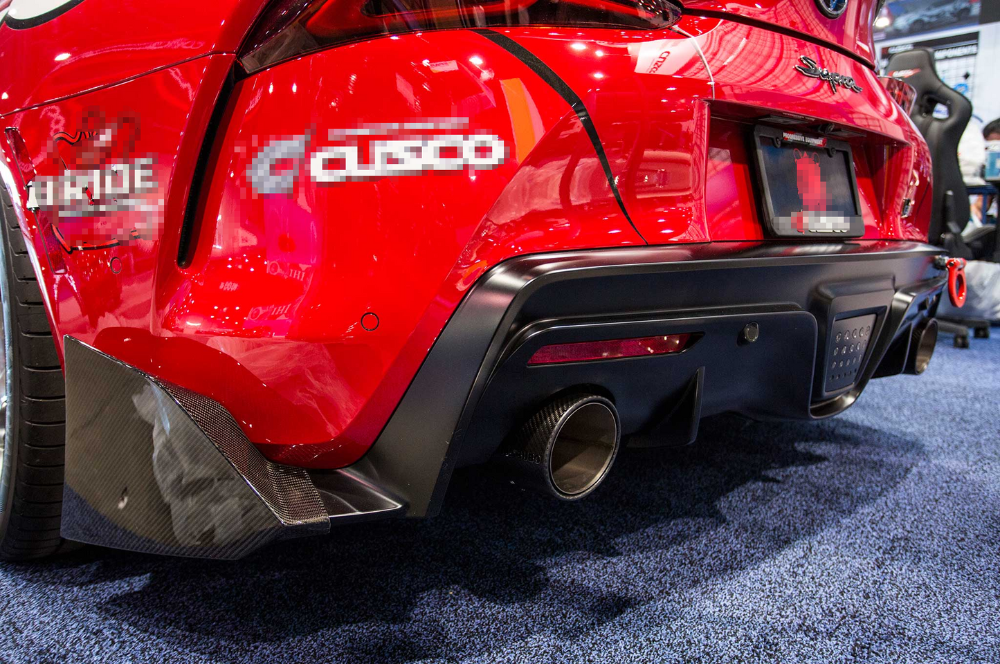 For Toyota 19+ Supra A90 T Type Carbon Fiber Rear Spats Body Kit Fins Pair - Kazento Carbon Parts