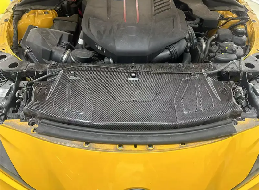 For Toyota GR Supra A90 OE Style Carbon Fiber Radiator Plate Cooling Panel - Kazento Carbon Parts