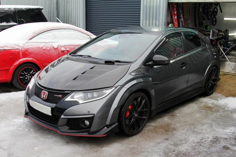 Honda Civic Type-R FK2 15-17 Double Side Carbon Front Vented Hood