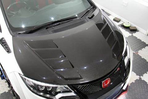 Honda Civic Type-R FK2 15-17 Double Side Carbon Front Vented Hood