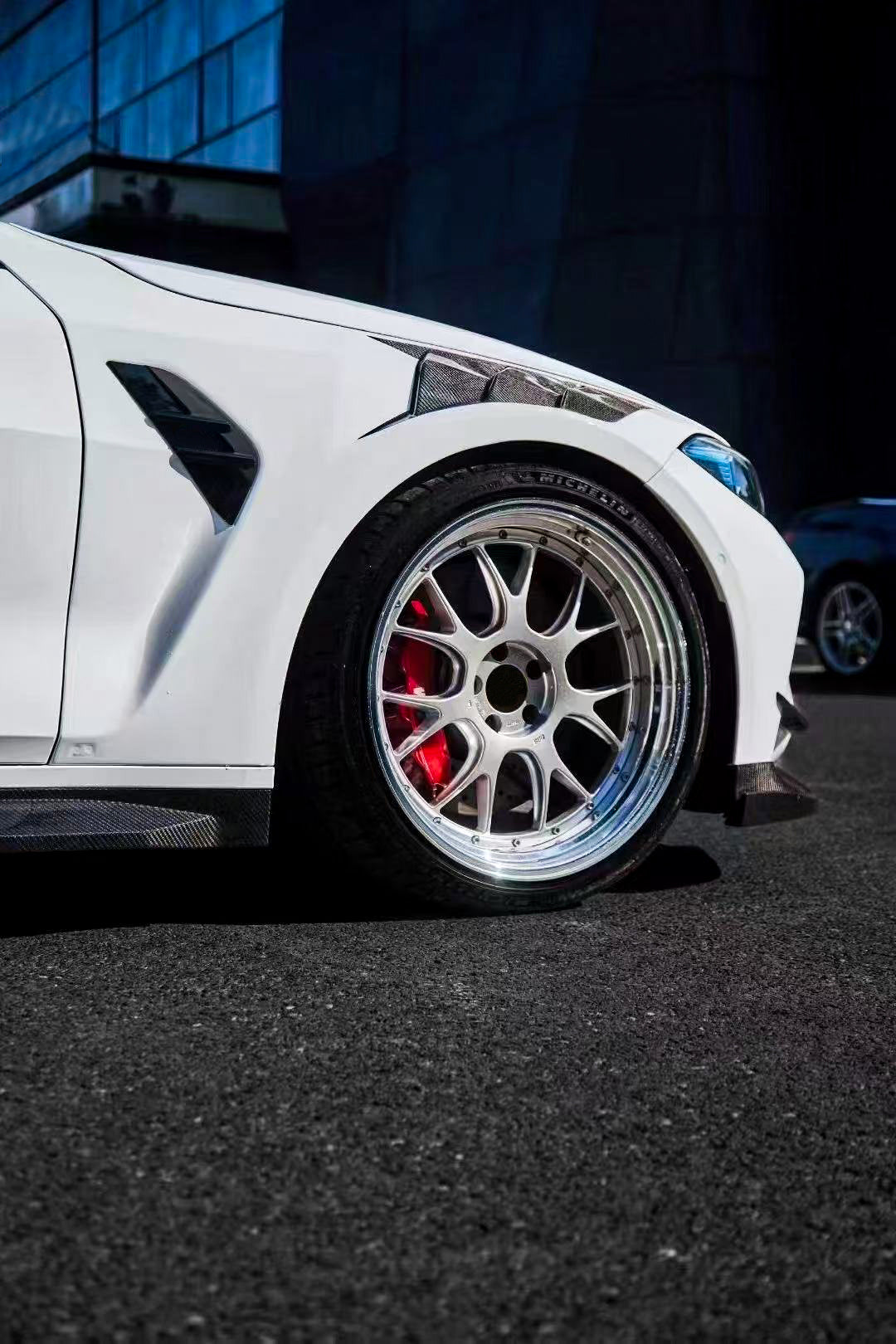 For BMW M4 G82 2020-24 2 Door Coupe KZ Style Vented Front Fender Partial Carbon In Vents - Kazento Carbon Parts