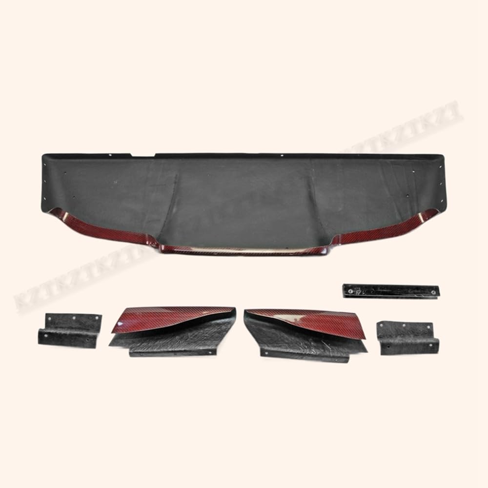 For 03-08 Z33 For Nissan 350Z Infiniti G35 Coupe 2D Jdm Ts Style Rear Diffuser 6Pcs (With Fitting) Carbon Fiber (Red Color) - Kazento Carbon Parts