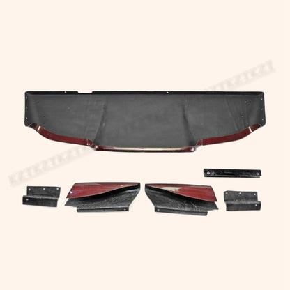 For 03-08 Z33 For Nissan 350Z Infiniti G35 Coupe 2D Jdm Ts Style Rear Diffuser 6Pcs (With Fitting) Carbon Fiber (Red Color) - Kazento Carbon Parts