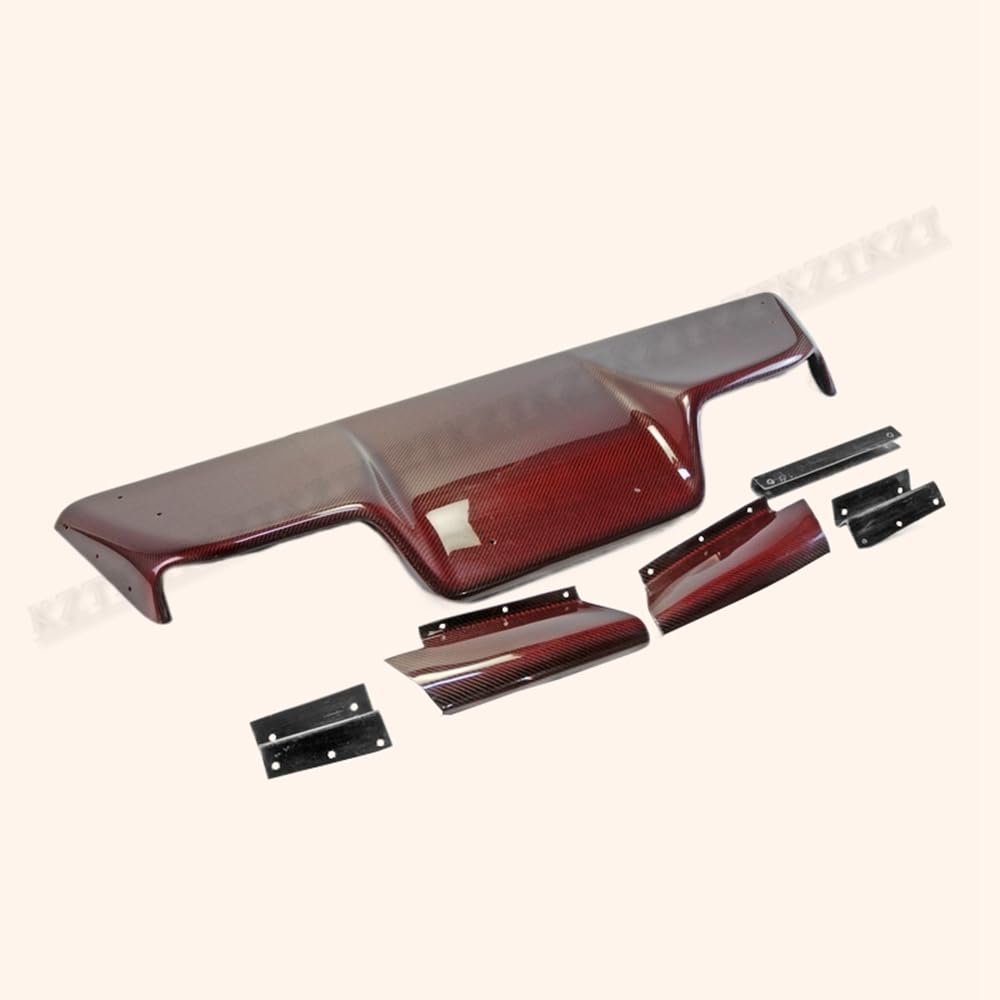For 03-08 Z33 For Nissan 350Z Infiniti G35 Coupe 2D Jdm Ts Style Rear Diffuser 6Pcs (With Fitting) Carbon Fiber (Red Color) - Kazento Carbon Parts