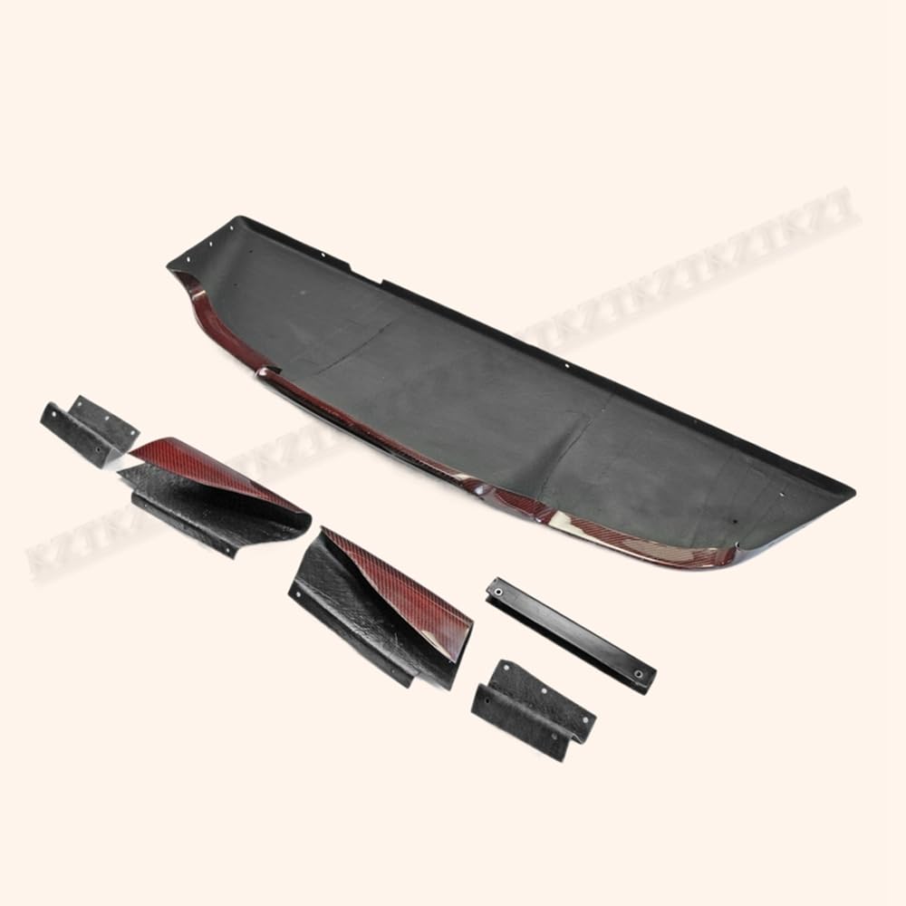 For 03-08 Z33 For Nissan 350Z Infiniti G35 Coupe 2D Jdm Ts Style Rear Diffuser 6Pcs (With Fitting) Carbon Fiber (Red Color) - Kazento Carbon Parts