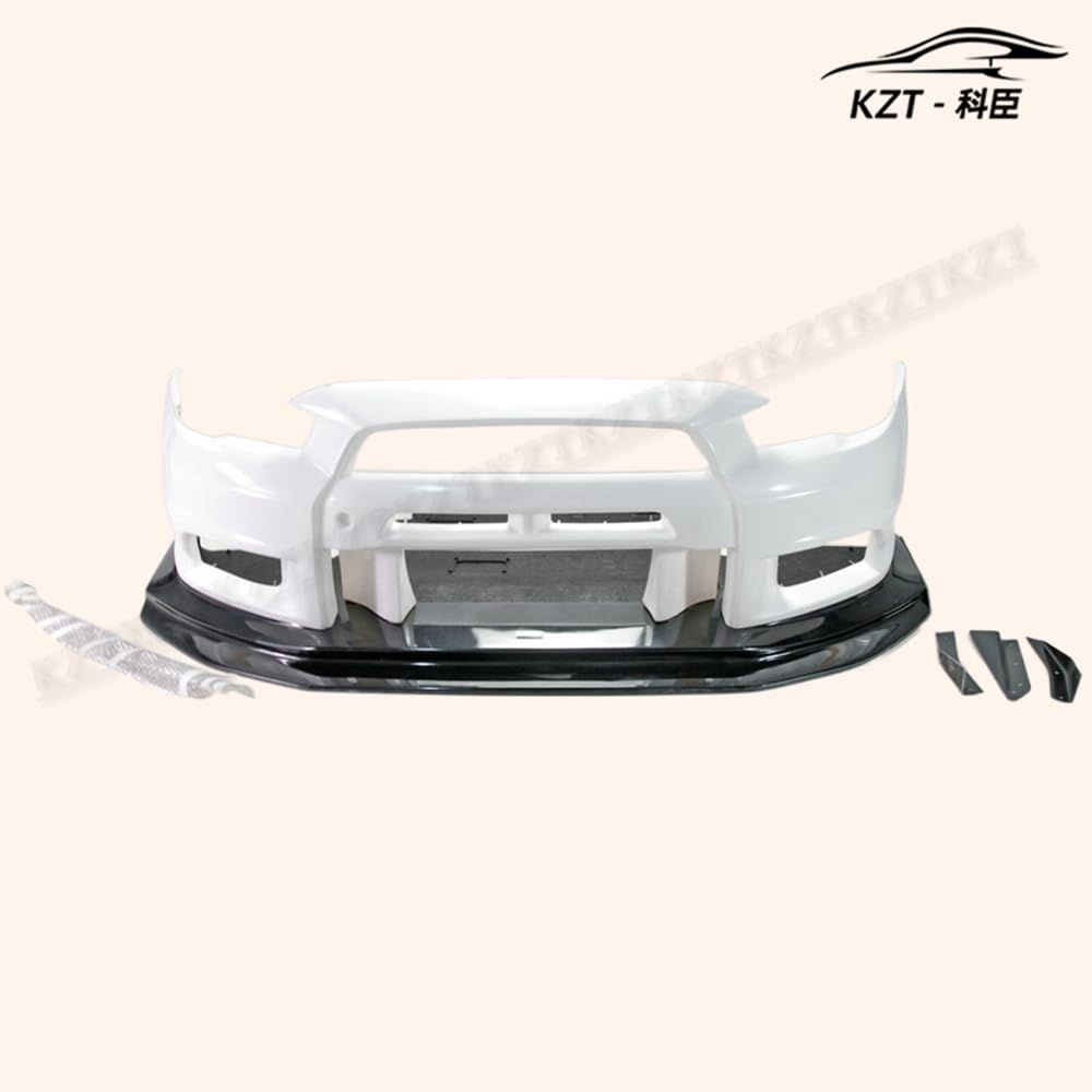 For Mitsibishi Evo 10 Vrs Style Wide Ver Front Bumper Lip With Diffuser Chin Splitter Spoiler Fiber Glass Body Kits - Kazento Carbon Parts