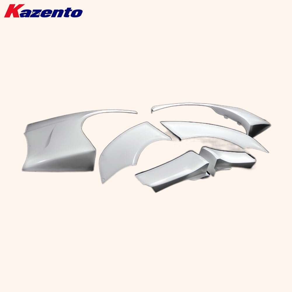 Kazento For Mitsubishi EVO 10 X CZ4A 07-16 VR Style Wide Rear Over Fender 6pc Fiberglass - Kazento Carbon Parts