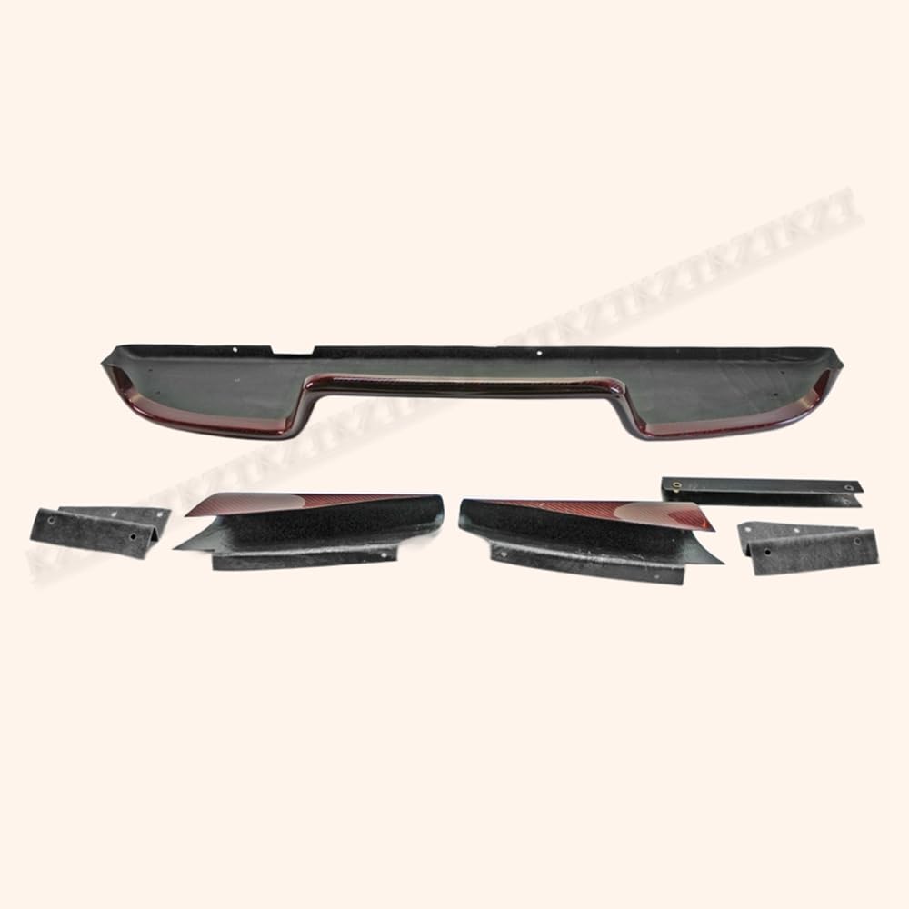For 03-08 Z33 For Nissan 350Z Infiniti G35 Coupe 2D Jdm Ts Style Rear Diffuser 6Pcs (With Fitting) Carbon Fiber (Red Color) - Kazento Carbon Parts