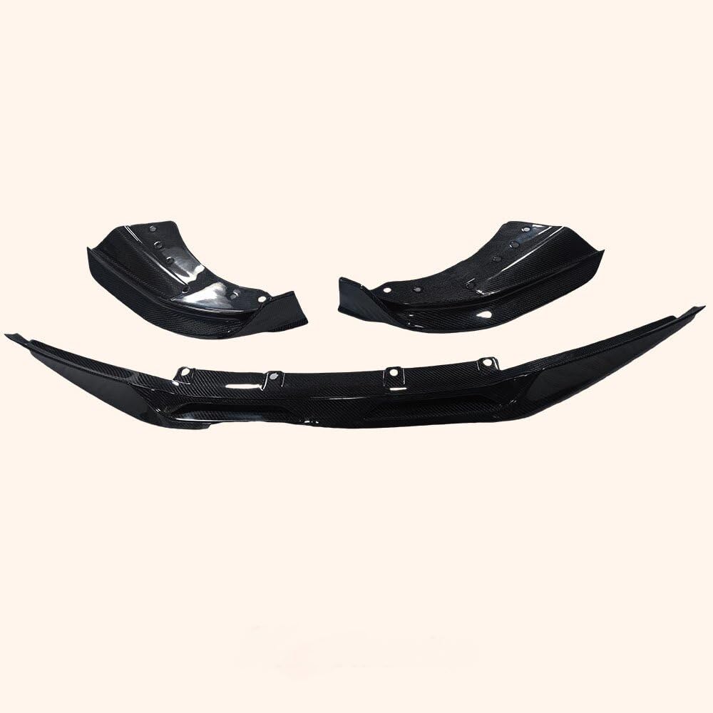 Kazento For BMW G22 Coupe 4 Ser 2021-2024 Dry Carbon Fiber Front Bumper Bottom Lip 3PCS - Kazento Carbon Parts