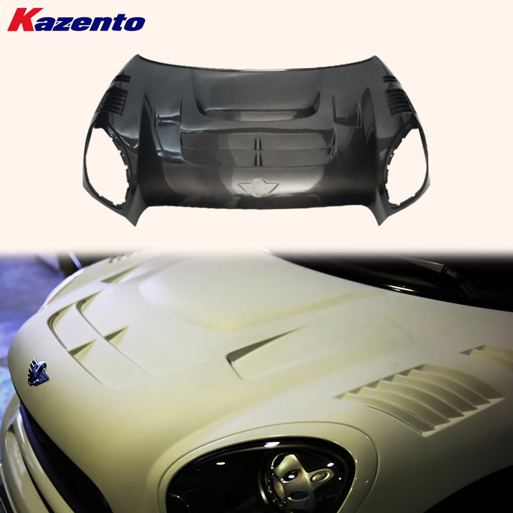 Kazento For Mini Countryman Cooper S R60 5Dr 2010-16 DG Style Front Carbon Vented Hood - Kazento Carbon Parts