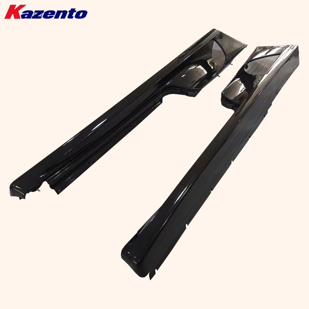 Kazento For Ferrari F430 430 2005-09 KZ Style 1K Carbon Fiber Vented Side Skirts Add On - Kazento Carbon Parts