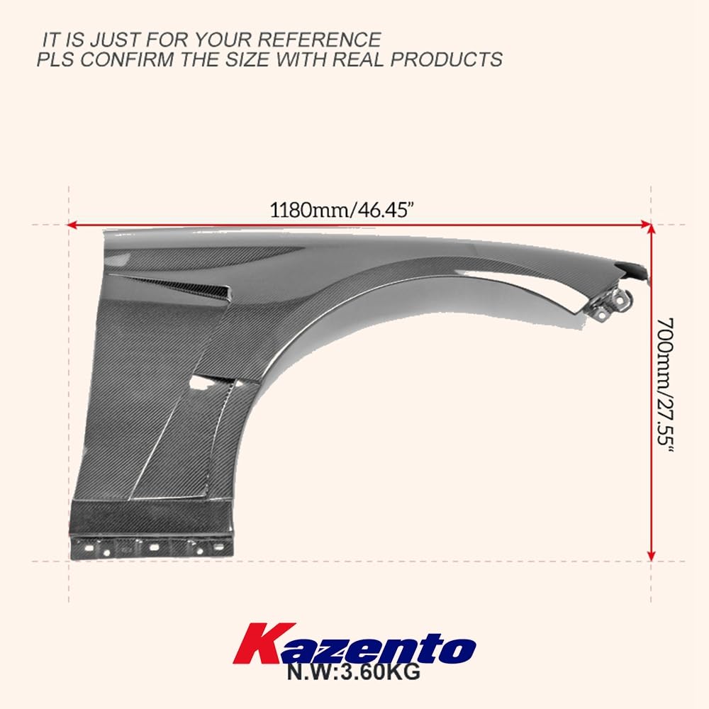 Kazento For Hyundai Genesis G70 Facelift Sedan EPA Style Carbon Front Fender Pair - Kazento Carbon Parts