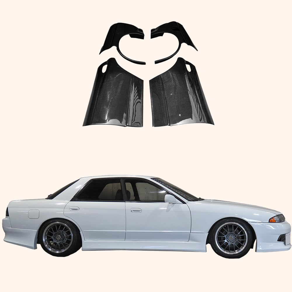 Kazento For Nissan Skyline R32 Sedan 4-Door Carbon Fiber Rear Door Fender Panel (4pcs) - Kazento Carbon Parts