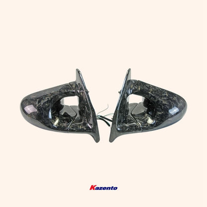 Kazento For Evo 7 8 9 Ct9A For Mitsubishi Aero Side-view Mirror (Left Hand Drive Vehicle) Rearview Mirror Guard Covers Carbon Fiber Forged Looks - Kazento Carbon Parts