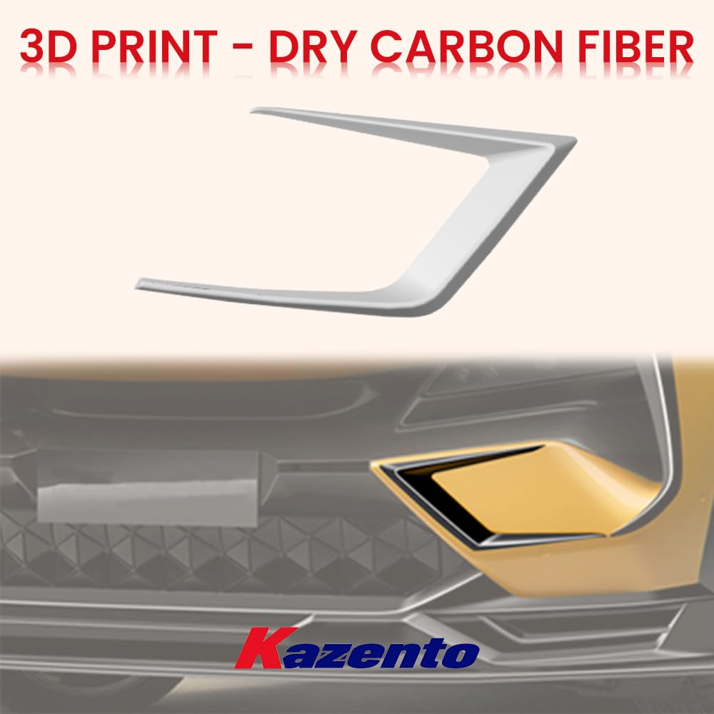 Kazento For Lotus Eletre PK Style Dry Carbon Fiber Front Bumper Lower Duct Vent Trim 2pc - Kazento Carbon Parts