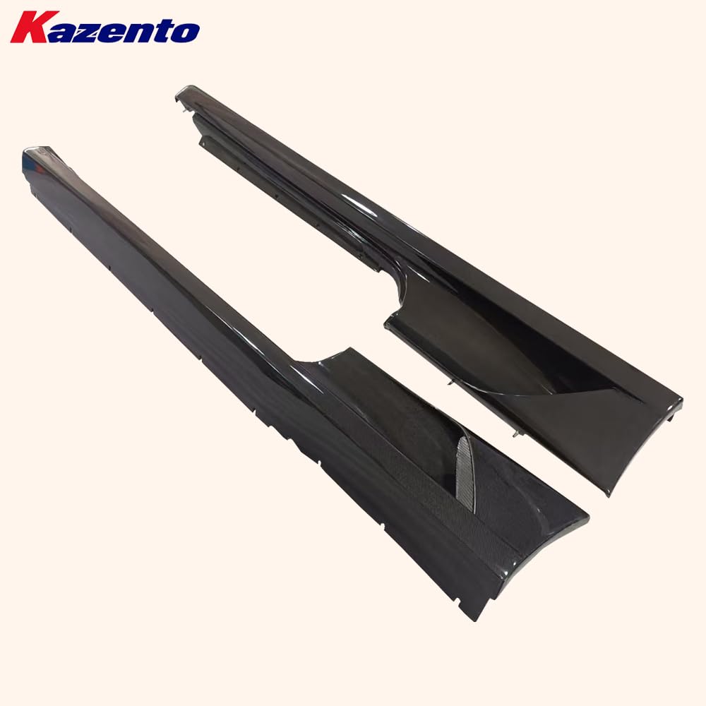 Kazento For Ferrari F430 430 2005-09 KZ Style 1K Carbon Fiber Vented Side Skirts Add On - Kazento Carbon Parts