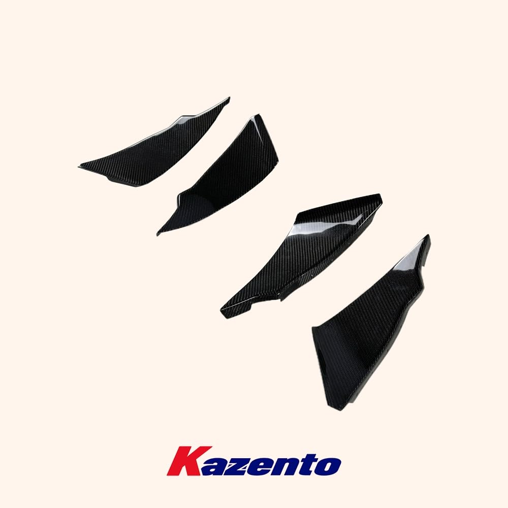 Kazento For Nissan 350Z Z33 03-05 Carbon Fiber Front Bumper Canard Splitters Addon 4pcs - Kazento Carbon Parts
