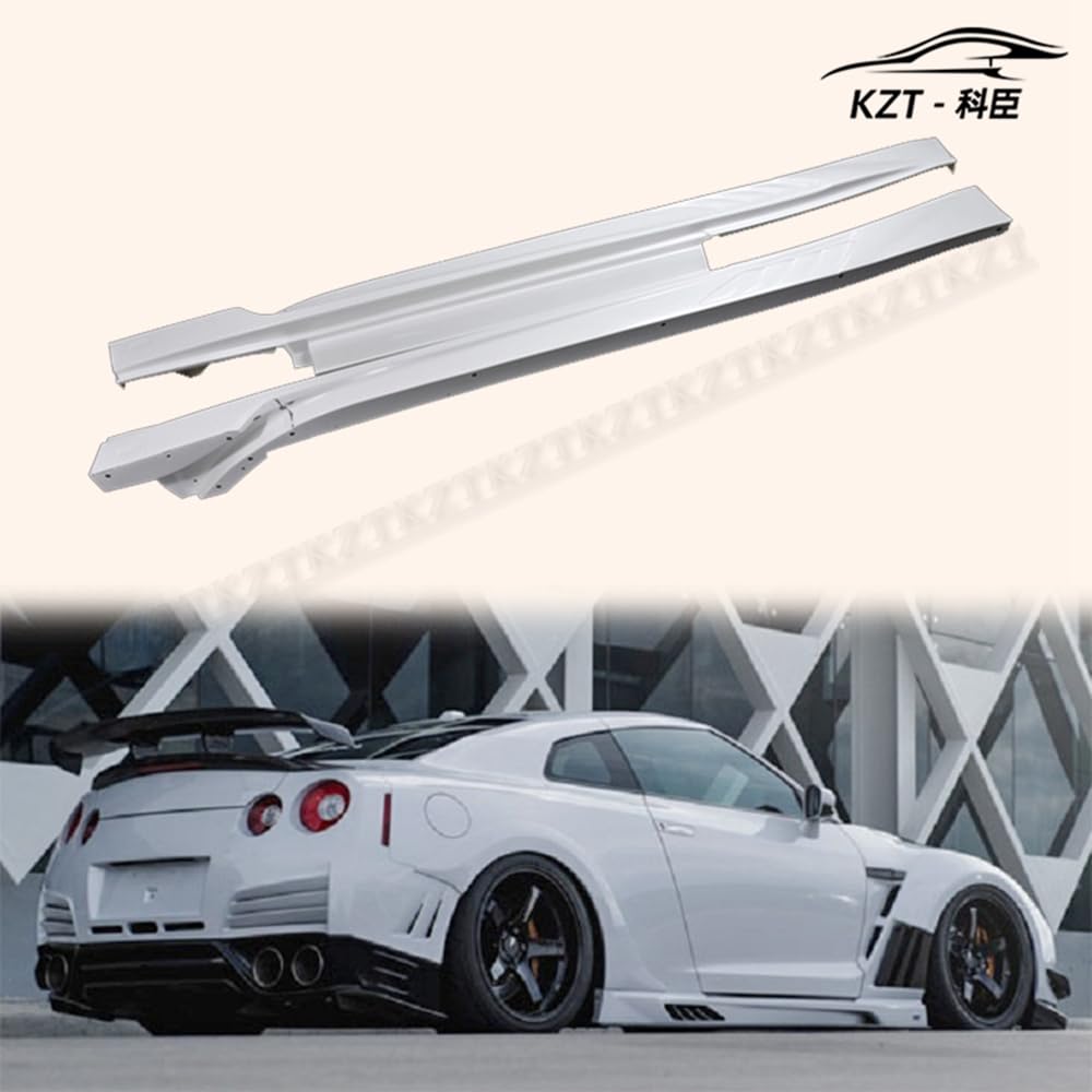 For Nissan Gtr R35 2013 Ver Vrs Style Side Skirt Rocker Panels Side Part Fiber Glass Body Kit Replacement - Kazento Carbon Parts
