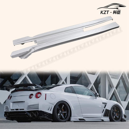 For Nissan Gtr R35 2013 Ver Vrs Style Side Skirt Rocker Panels Side Part Fiber Glass Body Kit Replacement - Kazento Carbon Parts