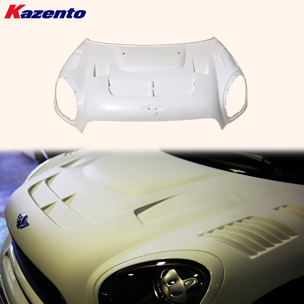 Kazento For Mini Countryman Cooper S R60 5Dr 2010-16 DG Style Fiberglass Vented Hood - Kazento Carbon Parts