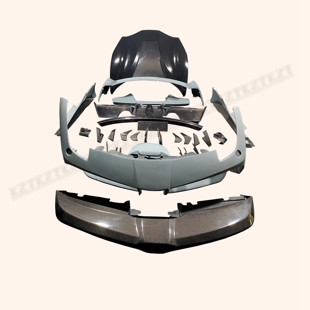 For Ferrari 488 MS Style Carbon + FRP Body Kits 27PCS FB/RB/SS/HD/KITS - Kazento Carbon Parts