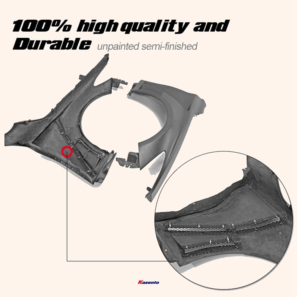 Kazento For Infiniti Q60 Cv37 17 Onwards Epa Type 2 Front Vented Fender (No Upper Vent) Fiber Glass - Kazento Carbon Parts
