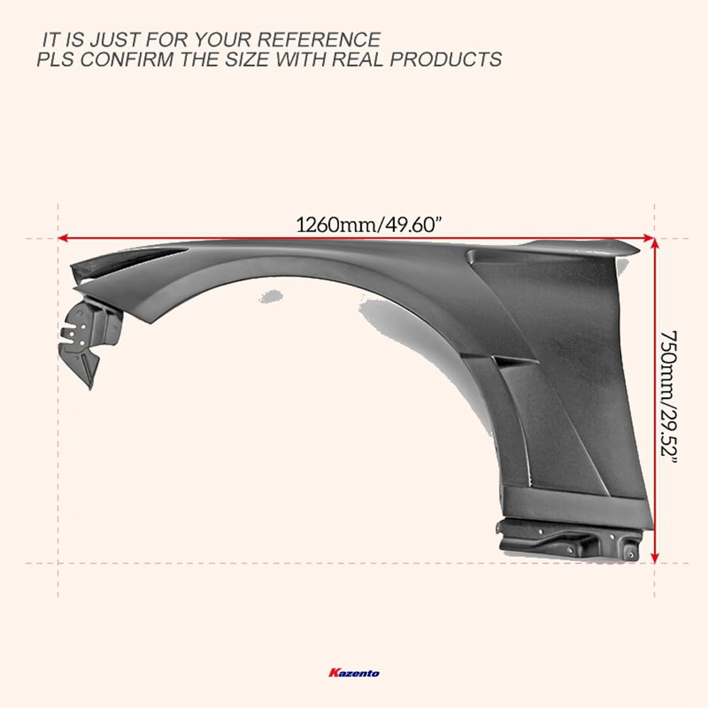 Kazento For Infiniti Q60 Cv37 17 Onwards Epa Type 2 Front Vented Fender (No Upper Vent) Fiber Glass - Kazento Carbon Parts