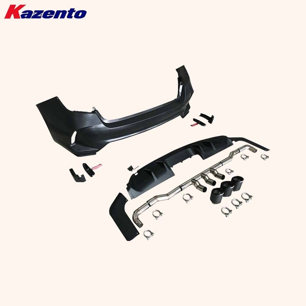 Kazento For Honda 11th Civic FE1 Sedan 22-24 PP TypeR Style Rear Bumper Middle Exhaust - Kazento Carbon Parts