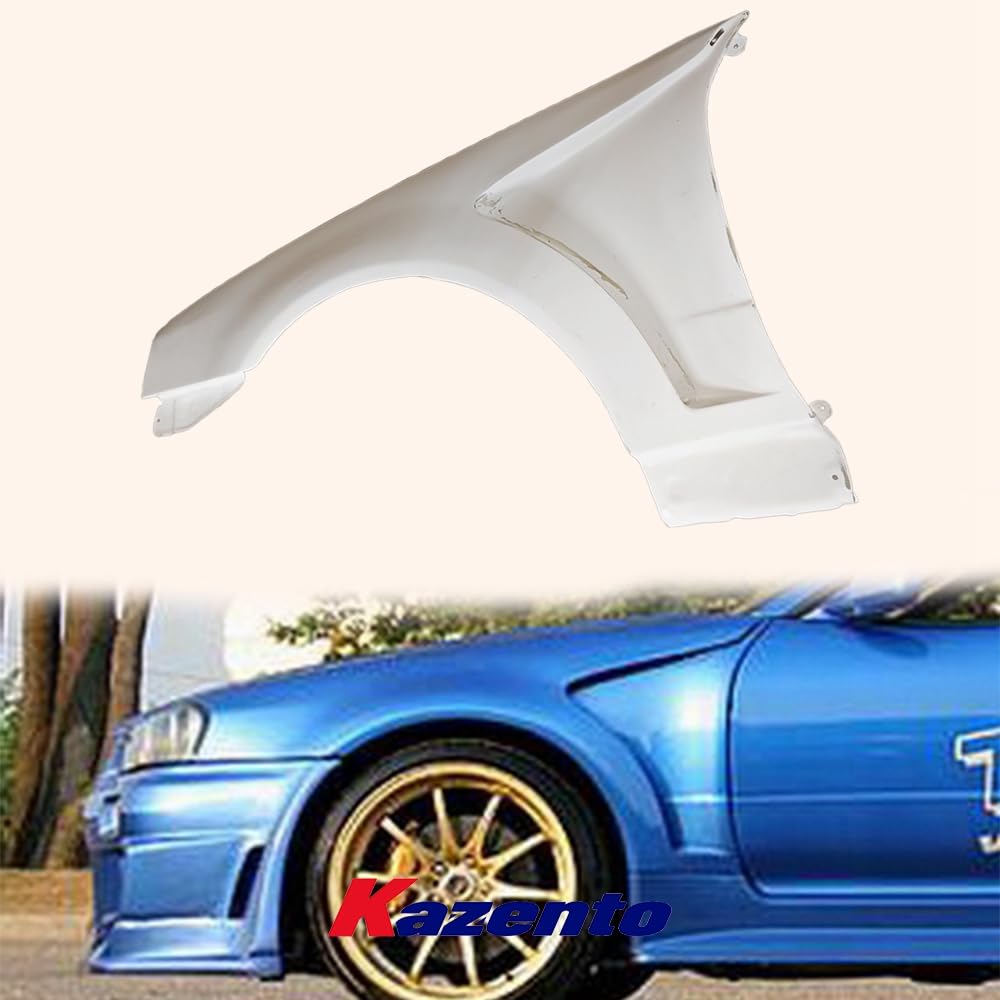 Kazento For Front Bumper Fender Pair Nissan Skyline R34 GTR Only Do Style FRP Unpaint Shipping from the USA - Kazento Carbon Parts