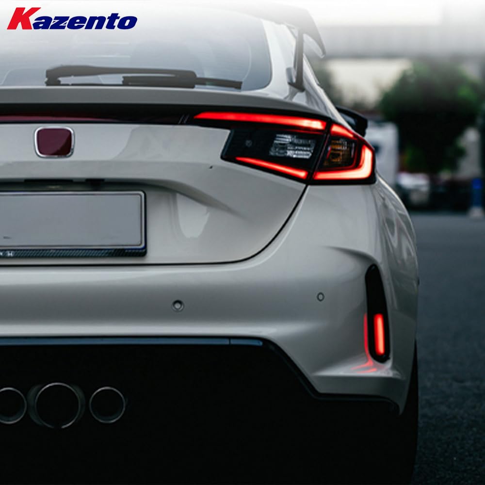 Kazento For Honda Civic Type R FL5 2023-24 ABS OE Style Rear Bumper LED with Line - Kazento Carbon Parts
