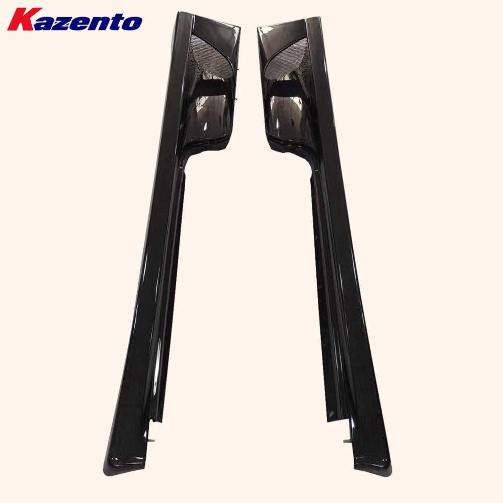 Kazento For Ferrari F430 430 2005-09 KZ Style 1K Carbon Fiber Vented Side Skirts Add On - Kazento Carbon Parts
