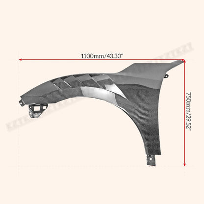 For Civic Fk7 Fc1 Epa Attk Type For Honda Front Vented Fender (With Upper Vent) Carbon Fiber - Kazento Carbon Parts