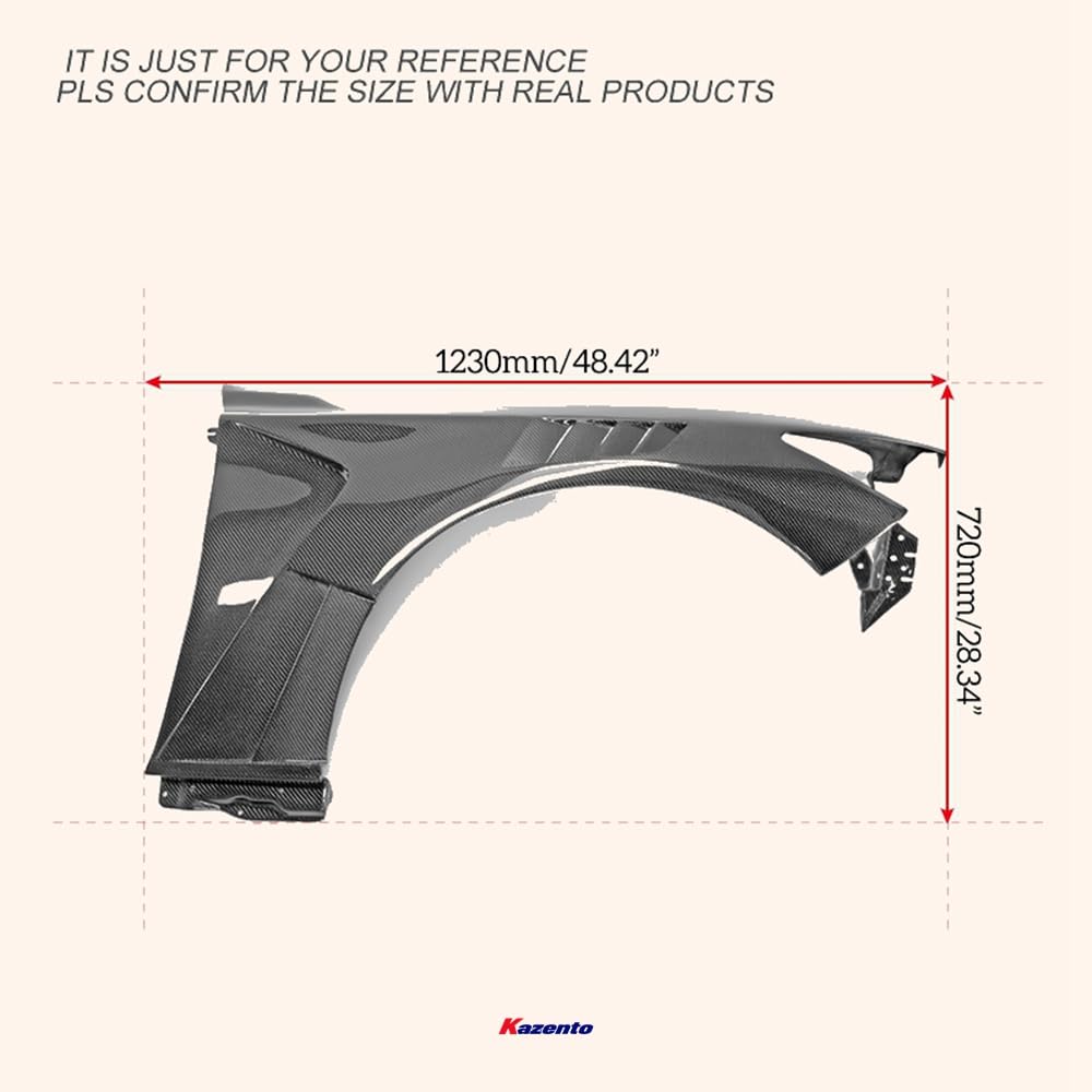 Kazento For Infiniti Q50 V37 Epa Type Front Vented Fender Carbon Fiber - Kazento Carbon Parts