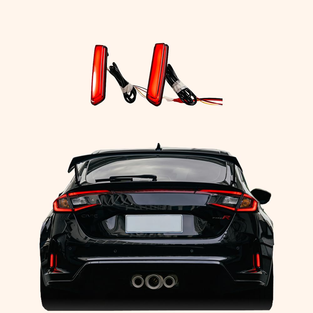 Kazento For Honda Civic Type R FL5 2023-24 ABS OE Style Rear Bumper LED with Line - Kazento Carbon Parts